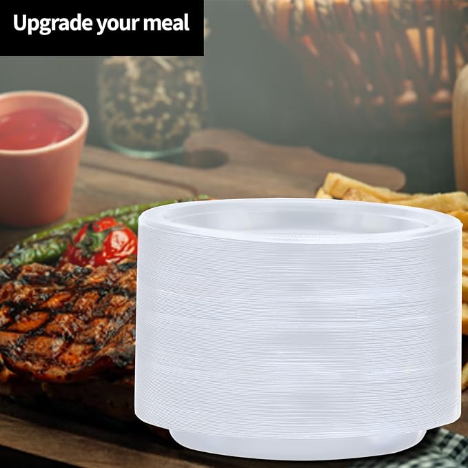 Clear Solid Color Premium Heavy Weight Plastic Appetizer Plate 50 Count - Image 5