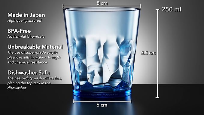 SCANDINOVIA - 8 oz Unbreakable Premium Juice Glasses Kid Cups- Set of 4 - Super - Image 3
