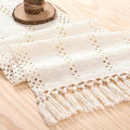 MLMW Ivory Table Runner 48 inches Boho Small Farmhouse Rustic Coffee Table by MLMW