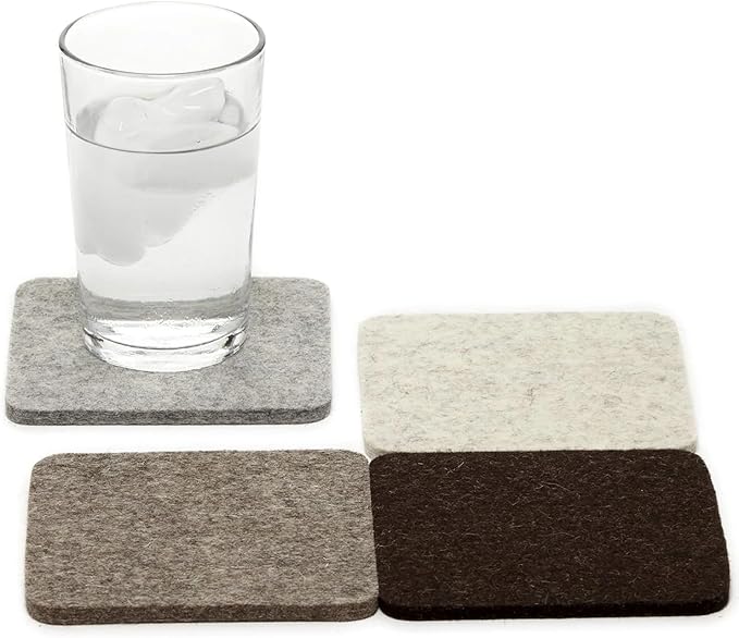 Graf Lantz - Bierfilzl Merino Wool Square Coasters Set of 4 - Earth - Absorbs by GrafLantz
