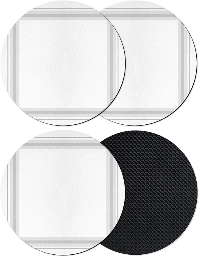Gray Grid Lines Coasters Set of 4, Absorbent Coasters by Unknown
