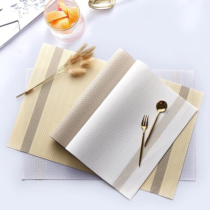 PIGCHCY Placemats Set of 4, Luxurious Elegant Placemats Non-Slip Washable - Image 6