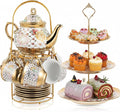 21 Pcs Porcelain Tea Set for Women Tea Party by Maxcheck