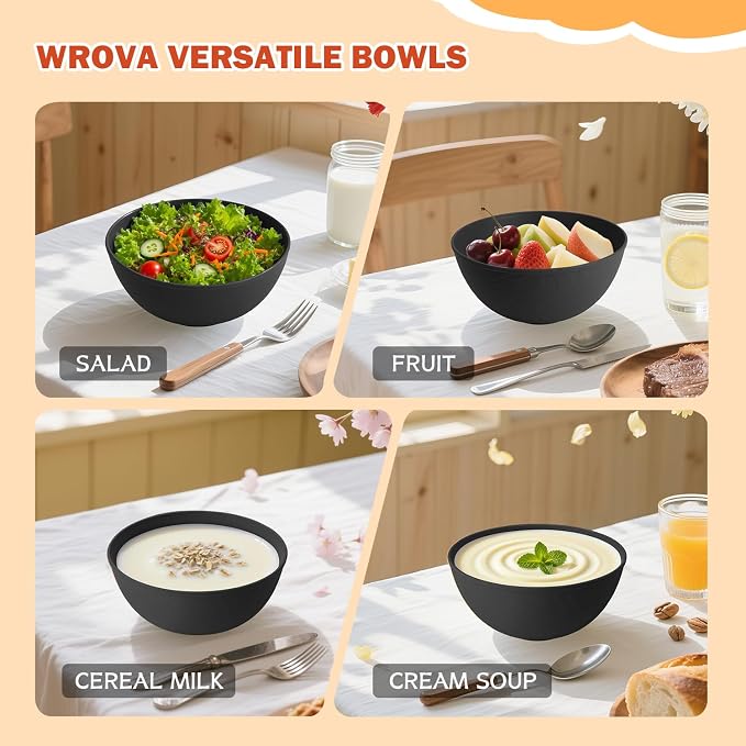40oz wheat straw bowls set of 4, unbreakable ramen bowl set - Image 7