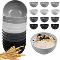 HEYCOME 12 Pcs Unbreakable Cereal Bowls Set, 26 Oz Wheat Straw Bowls Set by StayHealthyStayHappy