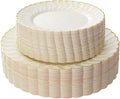 Lullaby 60PCS Ivory Scalloped Plastic Plate by LULLABY
