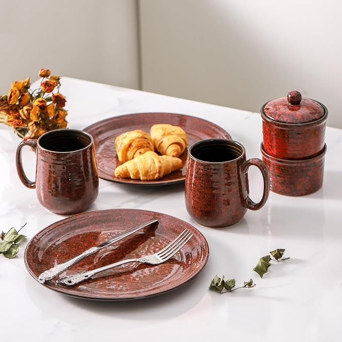 Hasense Red Coffee Mugs Set of 4, 12 oz Coffee Cups Ceramic, Latte Mug - Image 7