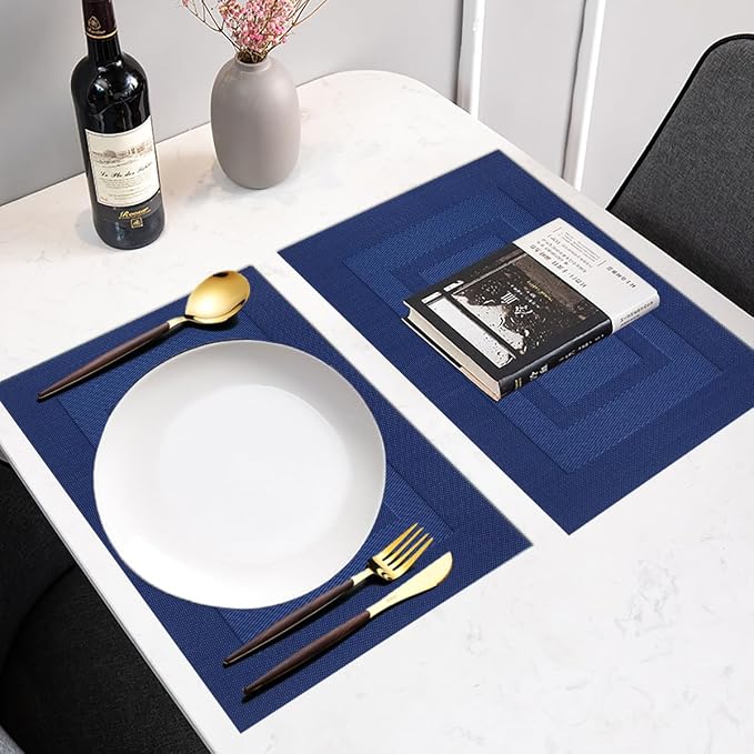 PIGCHCY Placemats, Washable Vinyl Woven Table Mats, Elegant Durable Placemats - Image 4