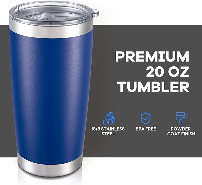 20 oz Tumbler with Lid Stainless Steel Insulated Tumblers Cups Travel Mug | - Image 2