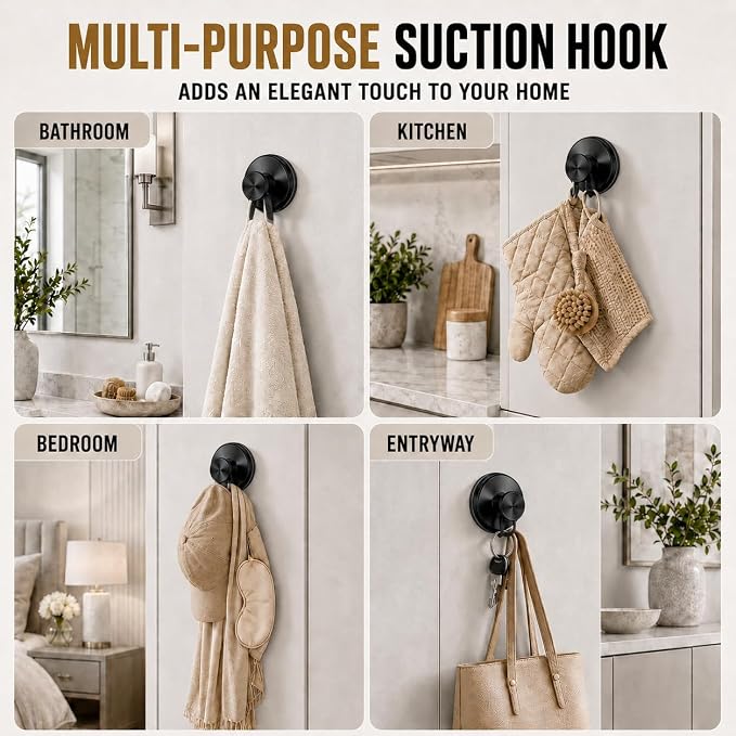Suction Cup Hooks for Shower, Shower Hooks for Inside Shower, No Drill Bathroom - Image 4