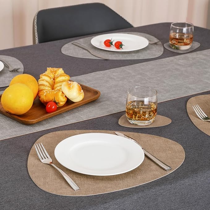 Faux Leather Placemats Set of 6, Dual Sided - Image 7