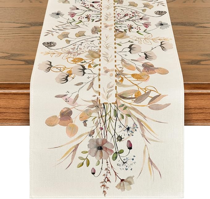 Artoid Mode 210 GSM Fall Table Runner 13x72 Inch Home Party Decor | Wildflower by ArtoidMode