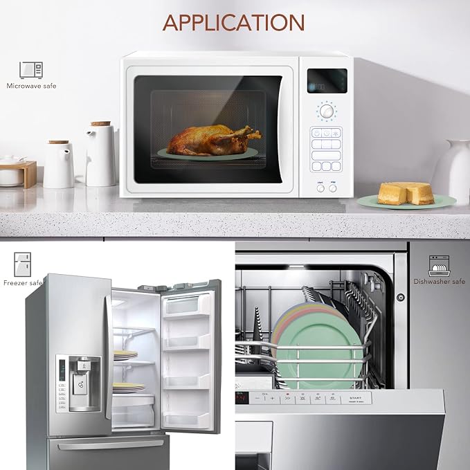 10inch/6pcs Dishwasher & Microwave Safe Wheat Straw Plates - Image 4