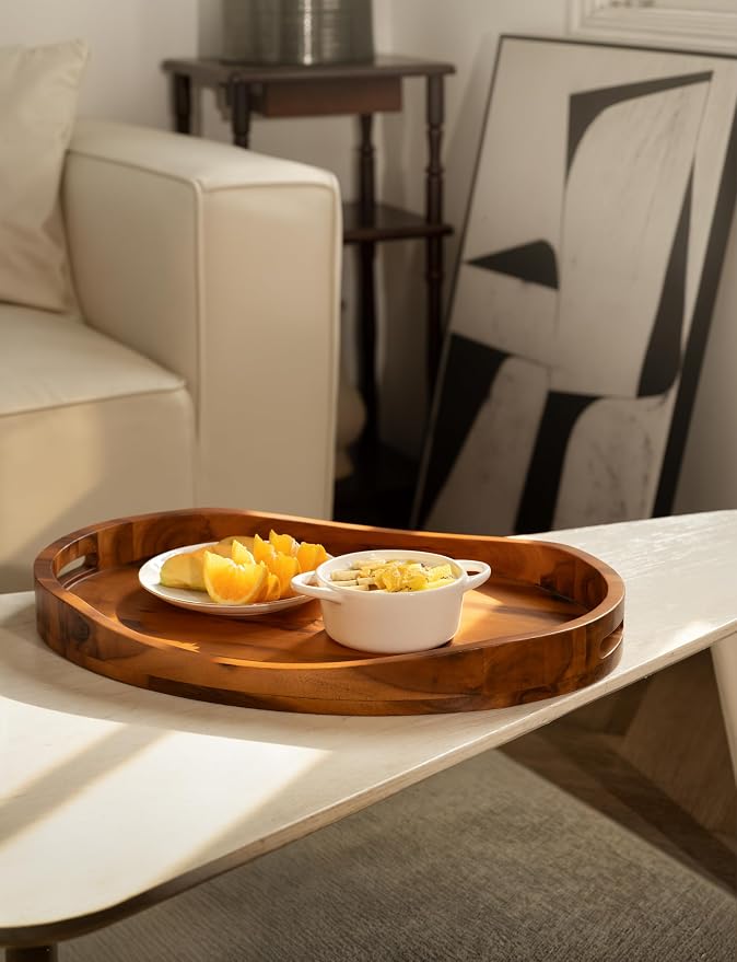 TIDITA Acacia Oval Wooden Serving Tray - Image 6