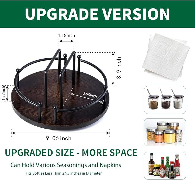 Napkin Holder for Table, 360° Rotating Lazy Susan Turntable Organizer | for - Image 2