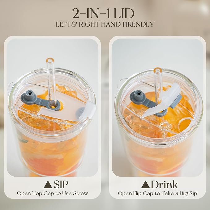 KEMORELA 20 oz Double Wall Glass Tumblers - Image 6