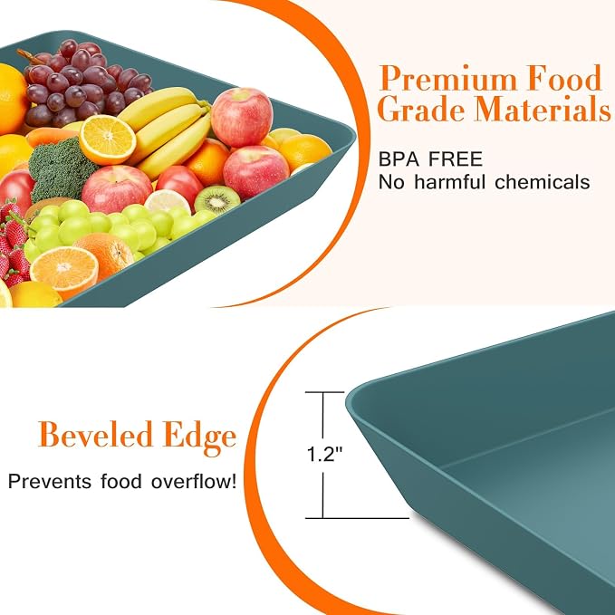 WOWBOX 6 pcs Serving Tray for Entertaining, Serving Platters for Snacks - Image 3