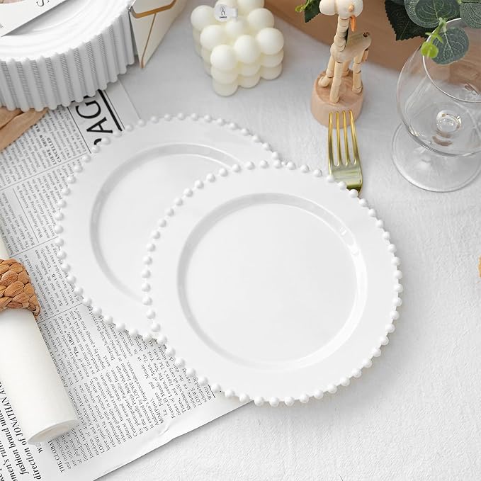 72 Pcs Party Plates Dessert Plate, 7 Inch White Plastic Plate Disposable | - Image 3