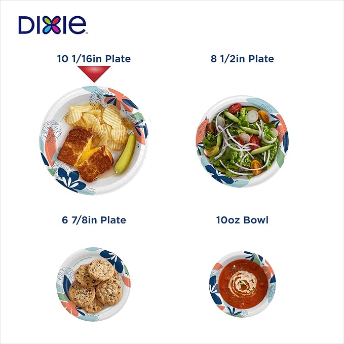 Dixie Large Paper Plates, 10 Inch, 2X Stronger, Microwave-Safe, Soak-Proof - Image 7