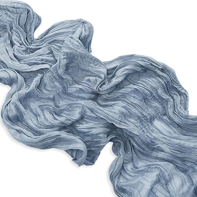 1 Pack Dusty Blue Cheesecloth Table Runner 35x120 Inch 10Ft Rustic Gauze Cheese - Image 8