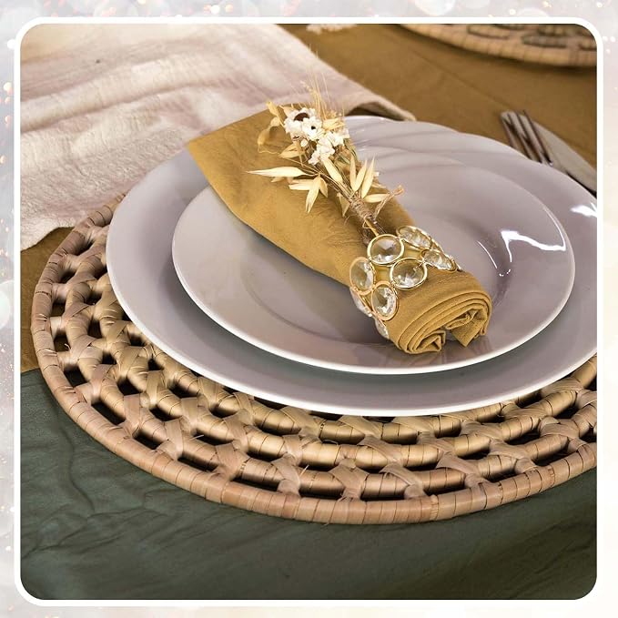 Crystal Metal Napkin Rings Set, Elegant Wedding/Party Table Decor, Shiny - Image 6