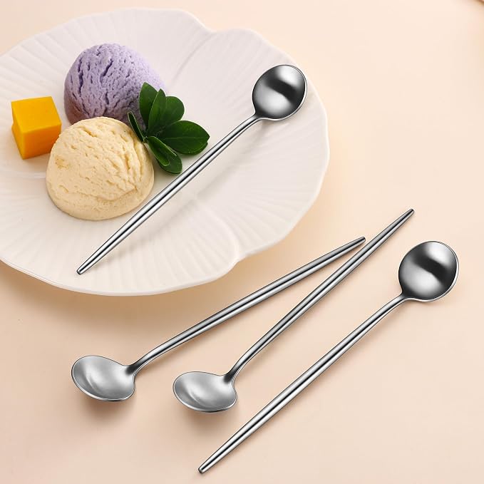DEHOV 6.7 Inches Coffee Spoons Set, 4 Pieces Stainless Steel 18/10 Iced Tea - Image 7