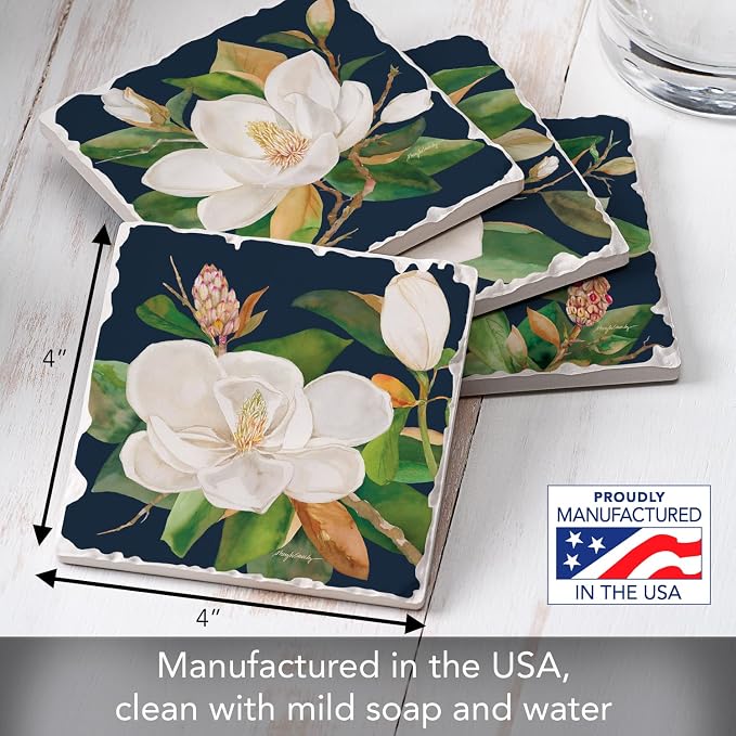 Thirstystone Magnolia Motifs 4 Pack Assorted Tumbled Tile Stone Coasters | 4" - Image 3
