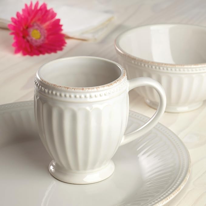 Lenox White French Perle Groove 4Pc Place Setting, 6.95 LB - Image 7