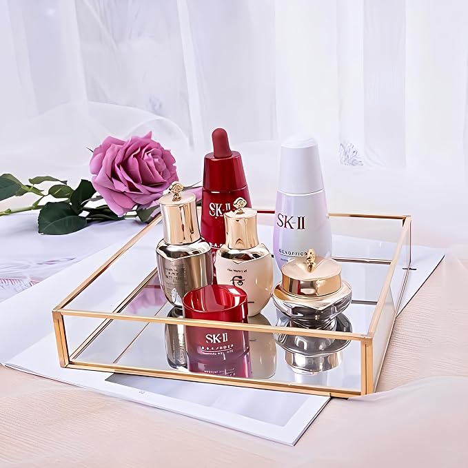Sooyee Gold Square Mirror Tray, Coffee Table - Image 2