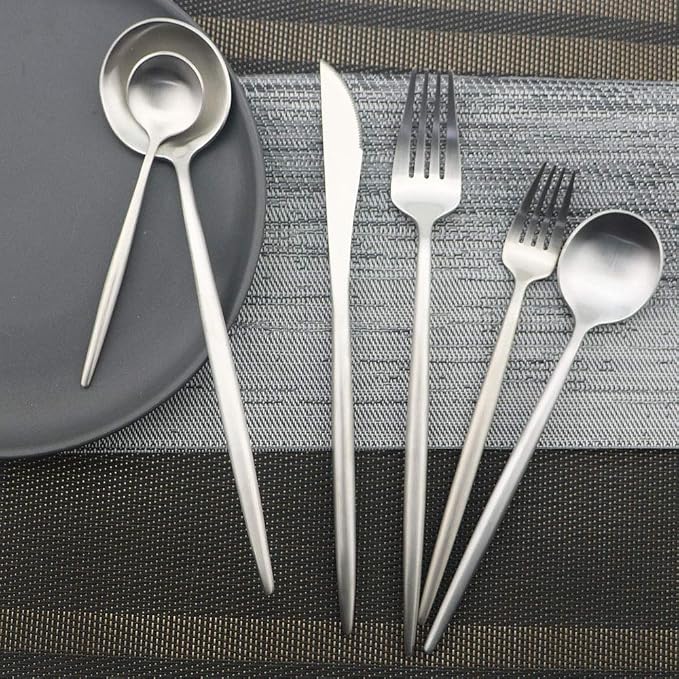 JASHII Luxury Flatware, 6-pieces Elegant Cute 18/10 Stainless Steel Silverware - Image 3
