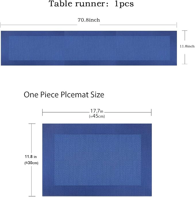 PIGCHCY Elegant Placemats Set of 6 and Table Runner Washable Vinyl Placemats - Image 2