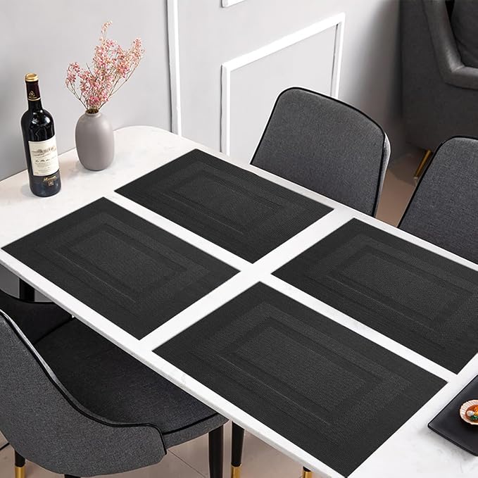 PIGCHCY Placemats, Washable Woven Vinyl Durable Placemats - Image 5