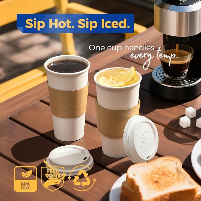 Fit Meal Prep 50 Pack 20 oz Disposable Coffee Cups - Image 4
