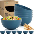 Wheat Straw Bowls Set of 6, 60 OZ Unbreakable Camping Bowls, Microwave Safe & by Perlapoc