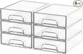 2.2'' Tall Small Clear Stackable Storage Drawers, 6 Pack Stacking Acrylic by Yieach
