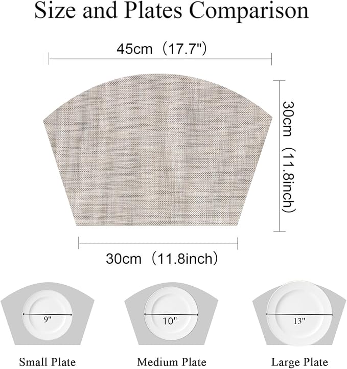 SHACOS Wedge Placemats Set of 8 Woven Vinyl Placemats - Image 4