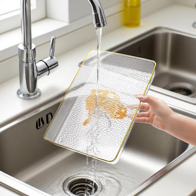Cididu 4 Pack Clear Serving Trays, Deep Serving Platters Rectangle 12'' x 8'' - Image 4