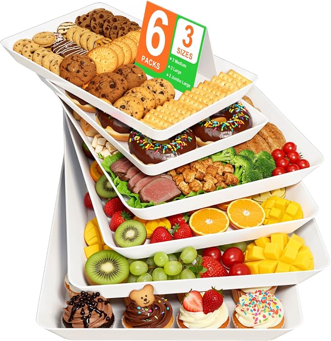 6-Pack Serving Tray in 3 Sizes, Serving Platter, Trays by Unknown
