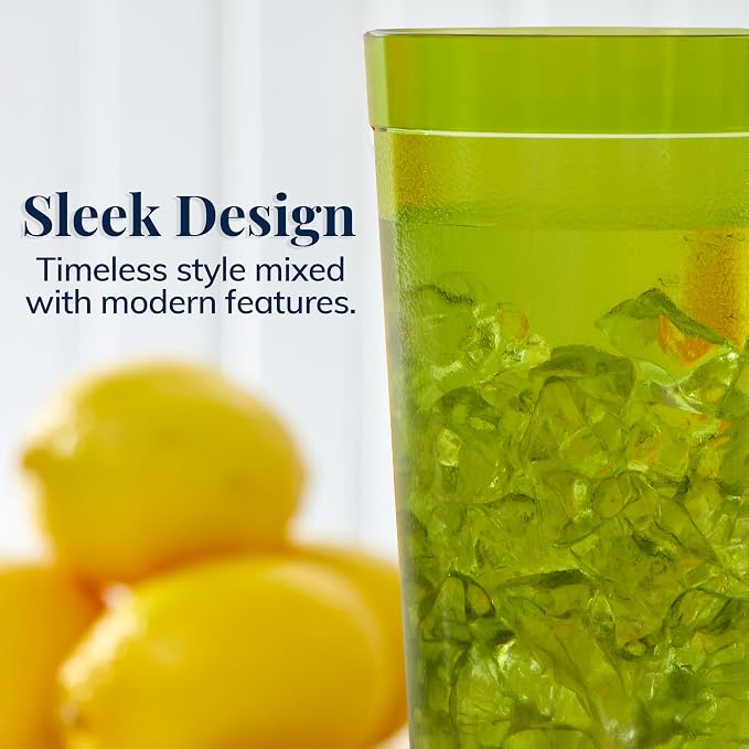 US Acrylic Café Plastic Reusable Tumblers 32-ounce Iced-Tea Cups, Made in the - Image 6