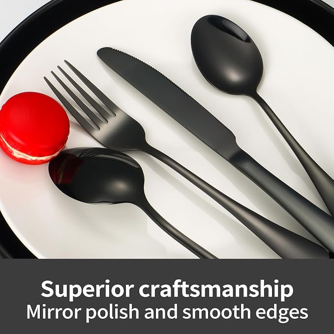 48-Piece Black Silverware Set - Image 3