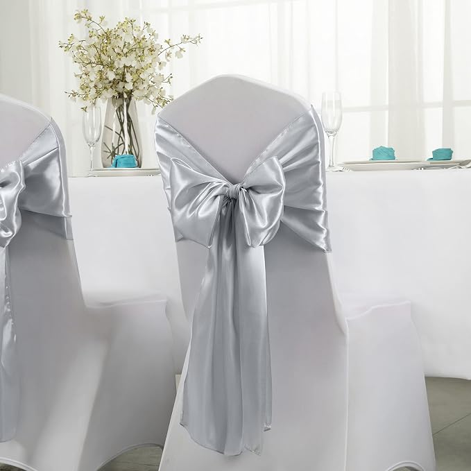 Horbaunal 12 Pack Silver Satin Table Runner 12 x 108 Inch | Smooth Table Runners - Image 3