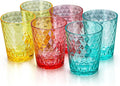BPA-Free Plastic Tumblers 6 Pack | Reusable Dishwasher Safe | Stackable by AKMQYM