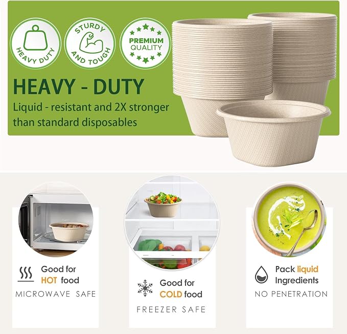 48 Oz Natural Disposable Paper Bowls - Image 4