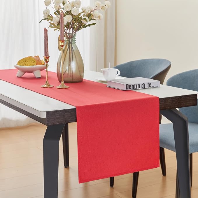 YATOJUZI Red Table Runner Seasonal Kitchen Dining Coffee Table Decoration 55 - Image 5
