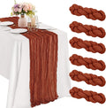 6 Pieces Terracotta 10FT Cheesecloth Table Runner Boho Gauze Fabric Table by JALANCY