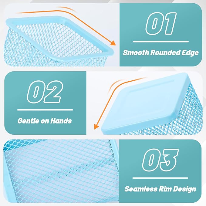 Segarty Pencil Holder, 6 Pack Square Light Blue Pen Holder - Image 3