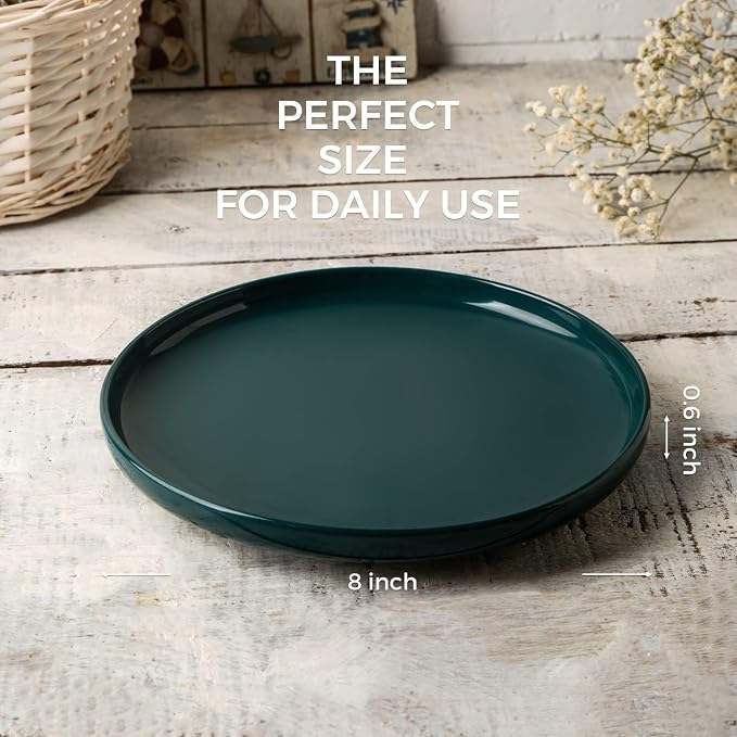 AmorArc Ceramic Dinner Salad Plates Set of 6, 8.5 Inch Stoneware Dishes Set | - Image 2