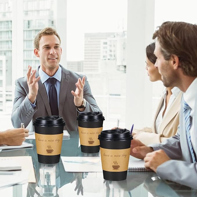 Lamosi 12 oz Coffee Cups 50 Pack, Disposable To Go Paper Cups - Image 4