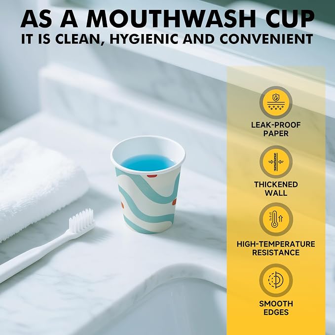 RACETOP 3 oz Bathroom Cups 300 Pack, Small Paper Cups, Disposable, Mini - Image 4