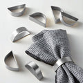 Cuff Brushed Silver Napkin Rings Set of 4, Modernist Napkin Ring Holder by wonlex